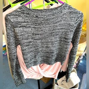 Love By Chelsey Women’s Grey Crop Sweater- size Medium- **NEVER WORN**